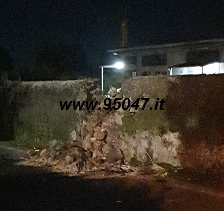 PATERNÒ: INCIDENTE ZONA TRE FONTANE, ATTENZIONE A MURO CROLLATO