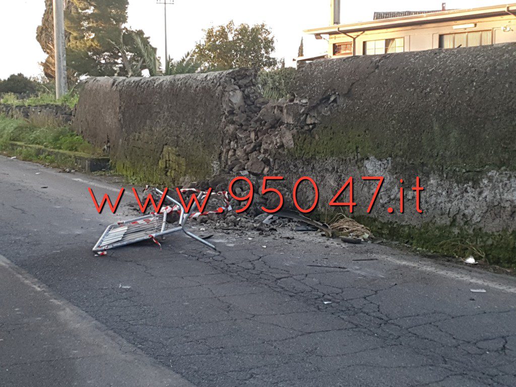PATERNÒ: INCIDENTE ZONA TRE FONTANE, ATTENZIONE A MURO CROLLATO