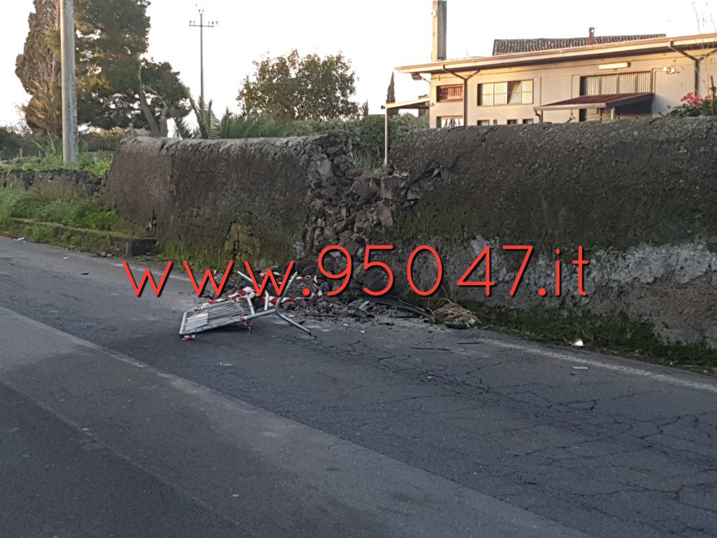 PATERNÒ: INCIDENTE ZONA TRE FONTANE, ATTENZIONE A MURO CROLLATO