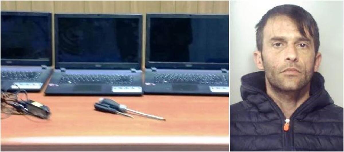 MISTERBIANCO: ARRESTATO DOPO IL FURTO NELLA SCUOLA CON LA REFURTIVA IN AUTO - 