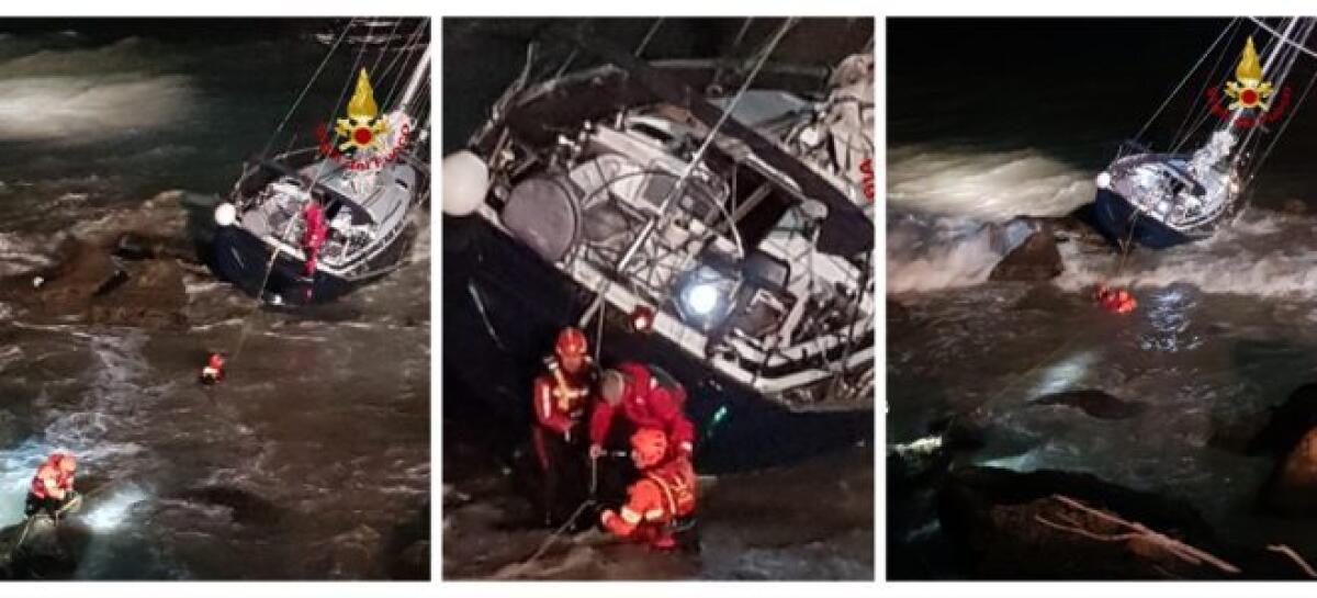 SIRACUSA: BARCA A VELA INCASTRATA TRA LE SCOGLIERE NELLA NOTTE, SALVATO IL DIPORTISTA - 