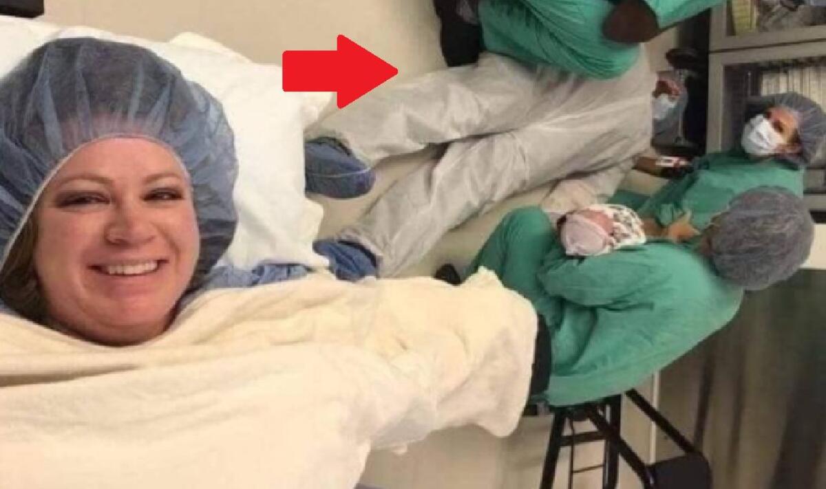 IL MARITO SVIENE IN SALA PARTO: IL SELFIE IRRESISTIBILE DELLA MOGLIE FA IL GIRO DEL MONDO - 