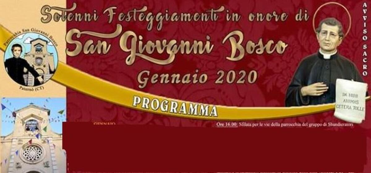 PARROCCHIA SAN GIOVANNI BOSCO: AL VIA I FESTEGGIAMENTI PER IL SANTO DEI GIOVANI - 