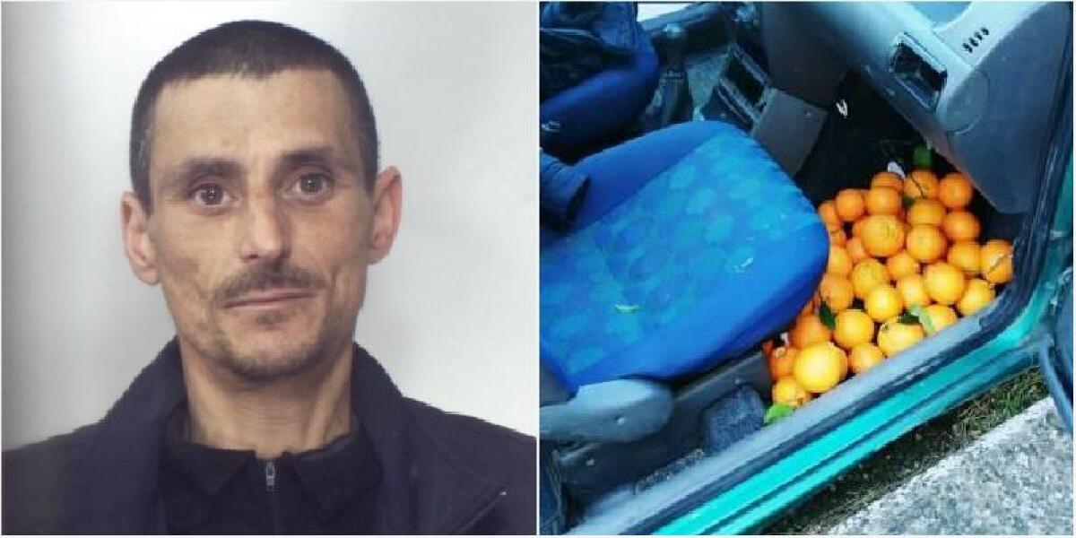 MINEO, FERMATO CON LE ARANCE APPENA RUBATE: IN MANETTE - 