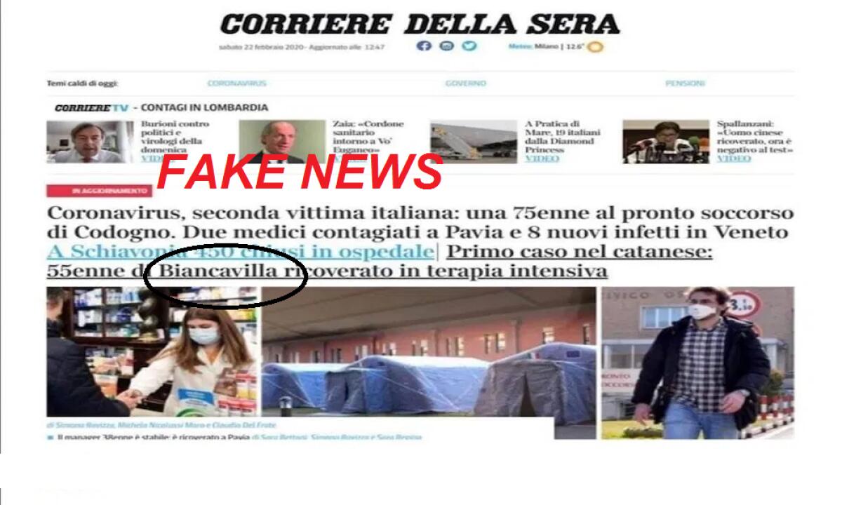 FAKE NEWS SU UN CASO DI “CORONAVIRUS” A BIANCAVILLA, IL SINDACO: «FARO' DENUNCIA PER PROCURATO ALLARME» - 