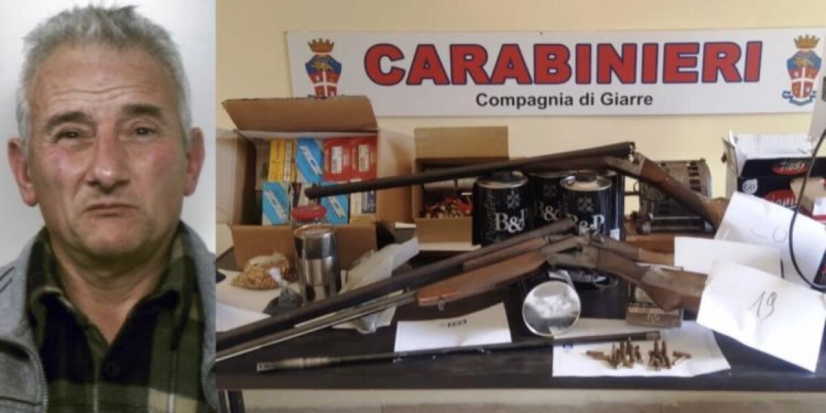 GIARRE, NEL MAGAZZINO NASCONDEVA ARMI E LE MUNIZIONI CHE FABBRICAVA IN AUTONOMIA - 