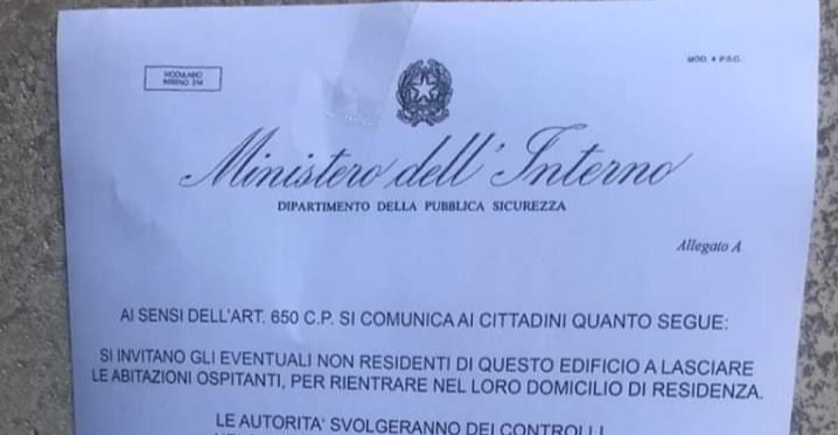CORONAVIRUS. IL FALSO VOLANTINO DEL MINISTERO DELL’INTERNO CHE OBBLIGA A TORNARE NEL PROPRIO DOMICILIO DI RESIDENZA - 