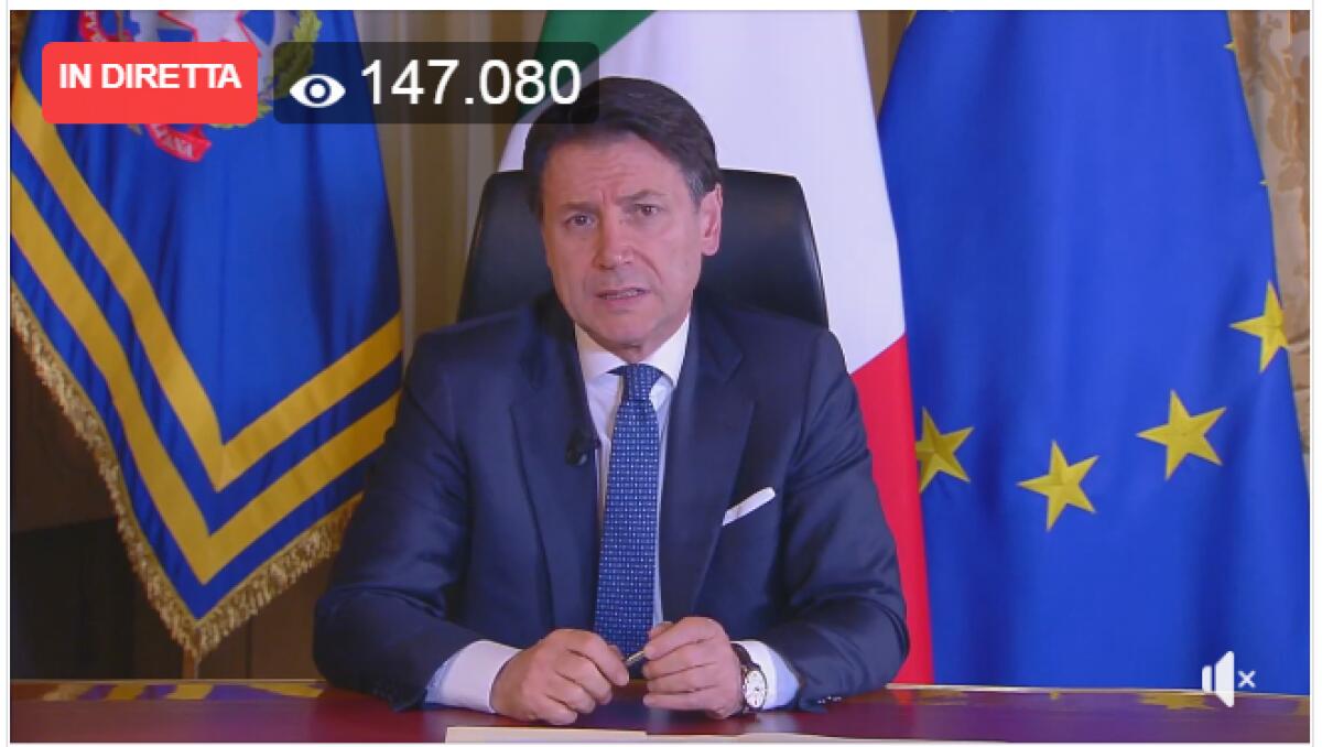 CONTE: "CHIUSE TUTTE LE ATTIVITÀ COMMERCIALI, TRANNE ALIMENTARI FARMACIE E PARAFARMACIE - 