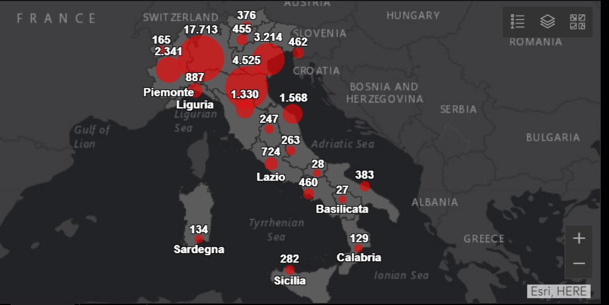 DATO ITALIA: BORRELLI: "2.648 POSITIVI, 475 MORTI 1.084 GUARITI" RISPETTO AD IERI , SICILIA 282 - 