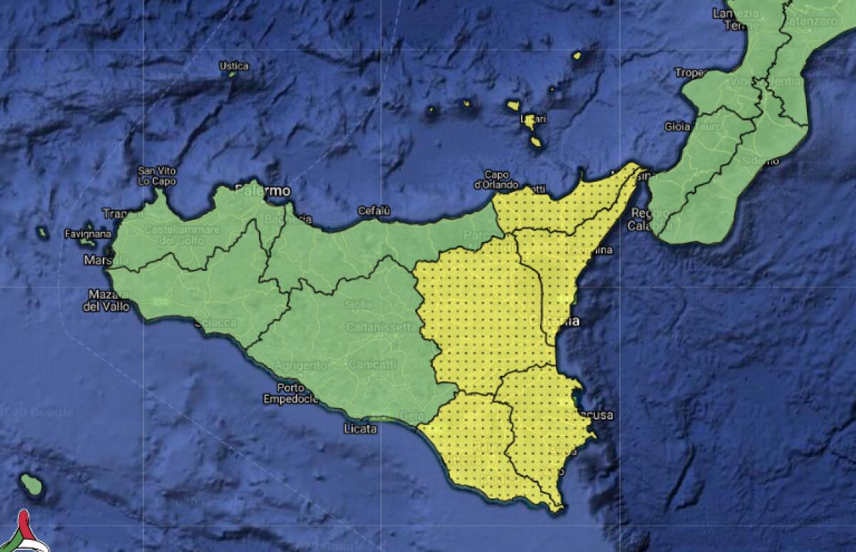 METEO SICILIA, ALLERTA GIALLA NEL SETTORE ORIENTALE - 