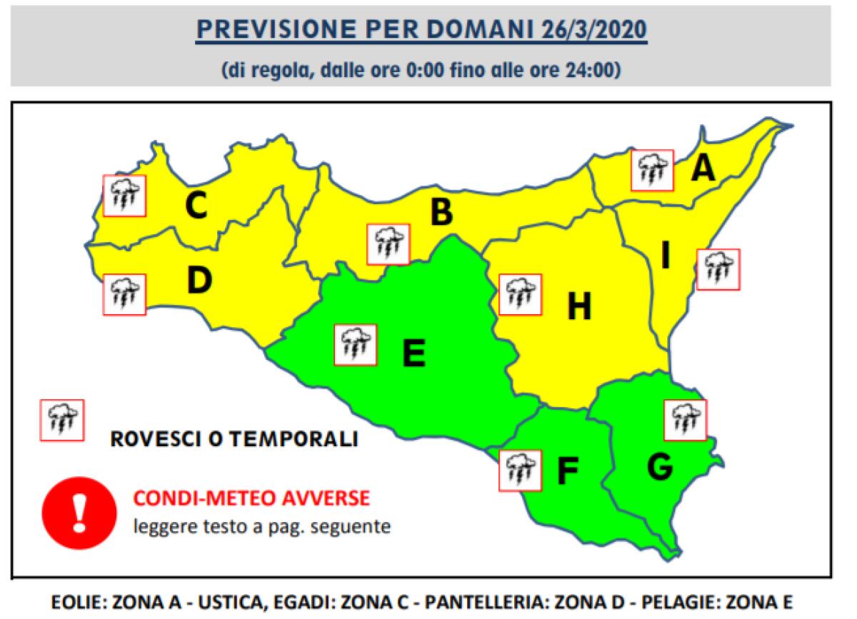 ANCORA VENTO FORTE E PIOGGIA: DIRAMATA PREALLERTA GIALLA PER LA GIORNATA DI DOMANI - 