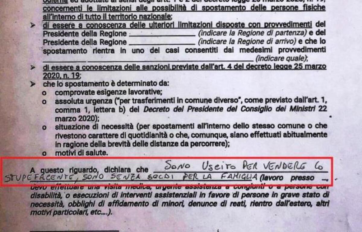 "SONO USCITO PER VENDERE LO STUPEFACENTE, SONO SENZA SOLDI PER LA FAMIGLIA” SUCCEDE A PALAGONIA - 