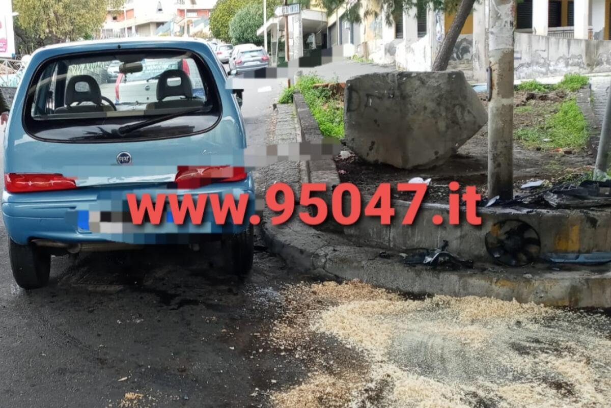 INCIDENTE A SAN GIOVANNI GALERMO,  FIAT 600 SI RIBALTA SU UN FIANCO - 