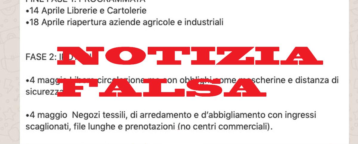 VICE MINISTRO MISIANI, FAKE NEWS IL CALENDARIO CHE GIRA DELLA FASE 2 - 