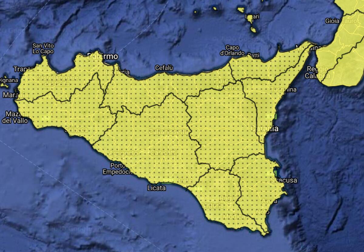 MALTEMPO E PIOGGE IN ARRIVO, ALLERTA GIALLA IN SICILIA FINO A DOMANI - 