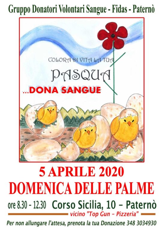 DONAZIONE SANGUE A PATERNO', SARÀ NECESSARIA LA PRENOTAZIONE TELEFONICA