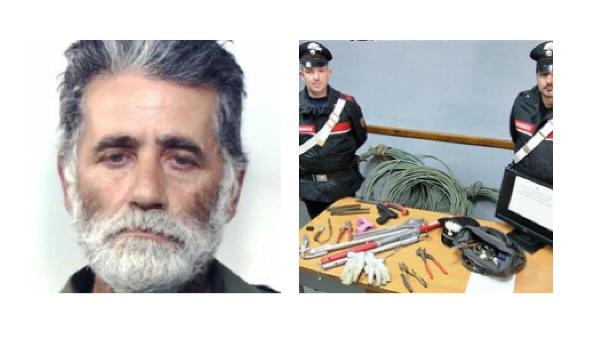 ARRESTATO UN PATERNESE DELLA BANDA DEI LADRI DI RAME, IN TRASFERTA A CASTIGLIONE DI SICILIA - 