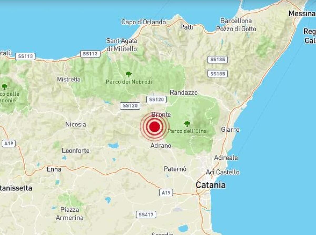 TERREMOTO, SCOSSA DI MAGNITUDO 2.8 CON EPICENTRO A BRONTE - 