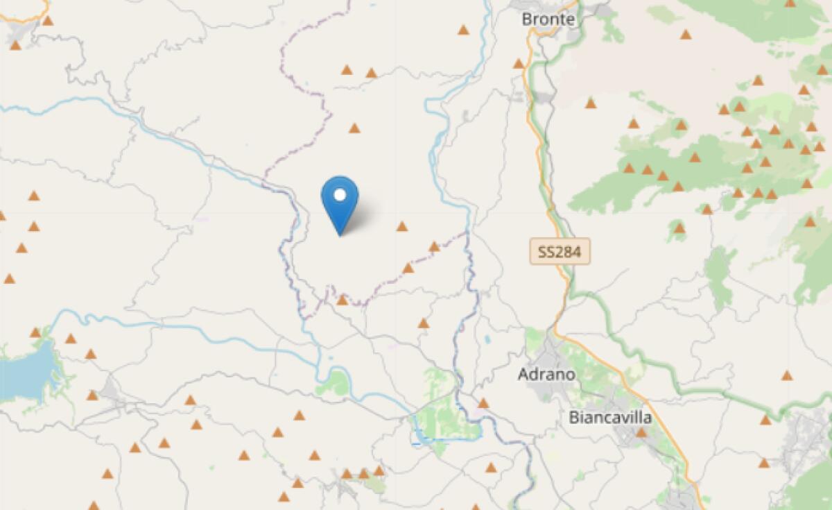 TERREMOTO DI MAGNITUDO 2.9 CON EPICENTRO TRA ADRANO E CENTURIPE - 