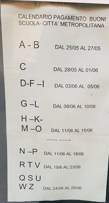 IN PAGAMENTO LE BORSE DI STUDIO PER GLI ANNI 2014/2015 E 2015/2016