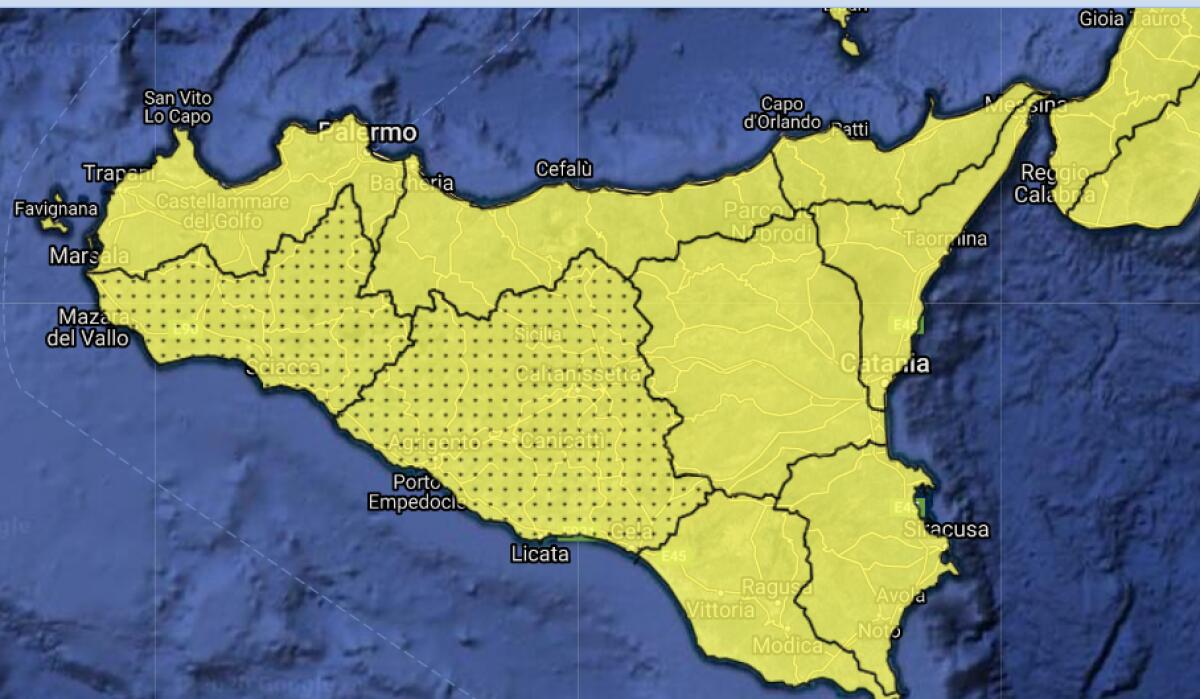 RITORNA LA PIOGGIA, DOMANI ALLERTA GIALLA IN TUTTA LA SICILIA - 