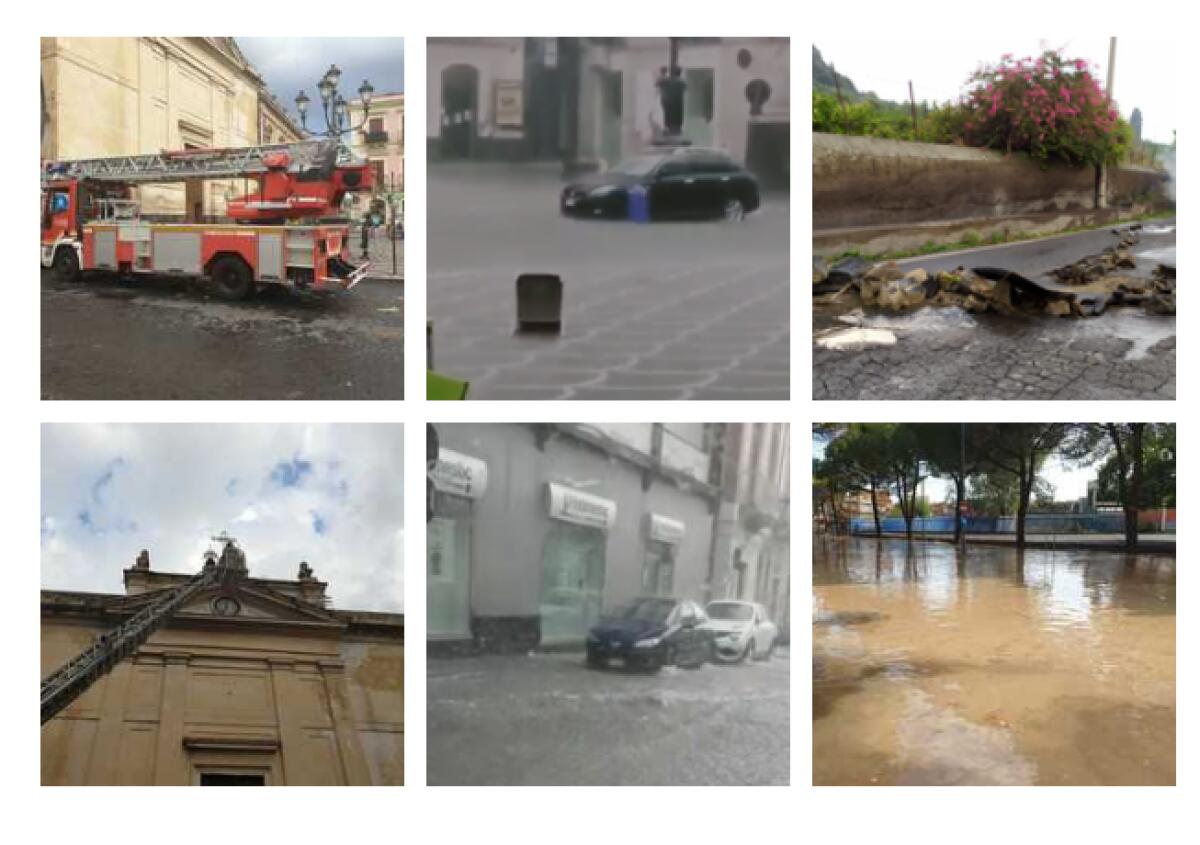 PATERNO': FORTE NUBIFRAGIO STRADE "INVASE" DALL'ACQUA E DANNI - 