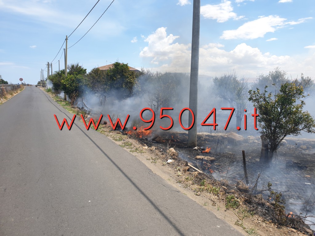 INCENDIO IN CONTRADA GIACONIA: STERPAGLIE IN FIAMME, PAURA PER LE ABITAZIONI