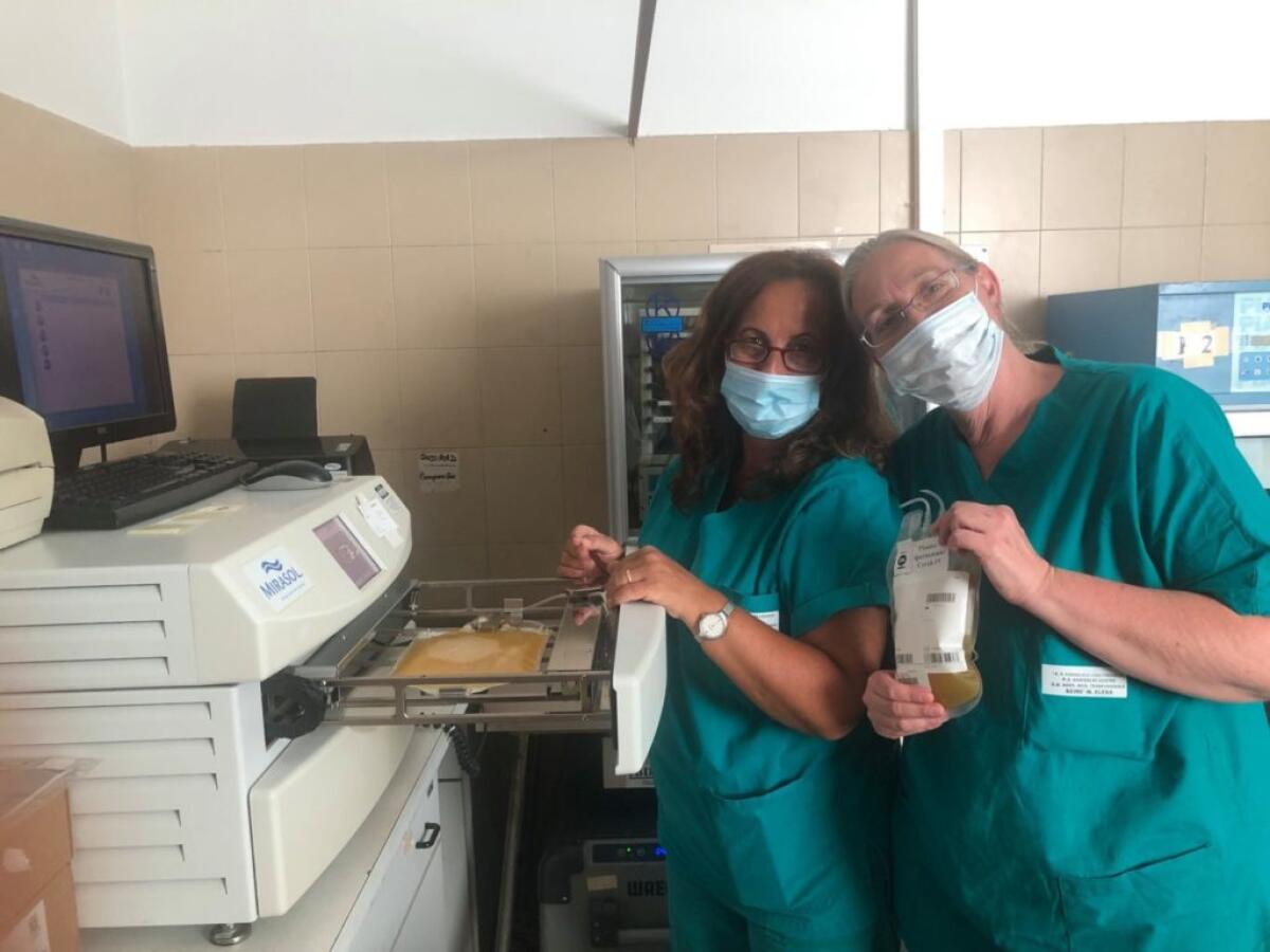 AL GARIBALDI DI CATANIA CONGELATE QUATTRO UNITÀ DI PLASMA IPERIMMUNE ANTI-COVID - 