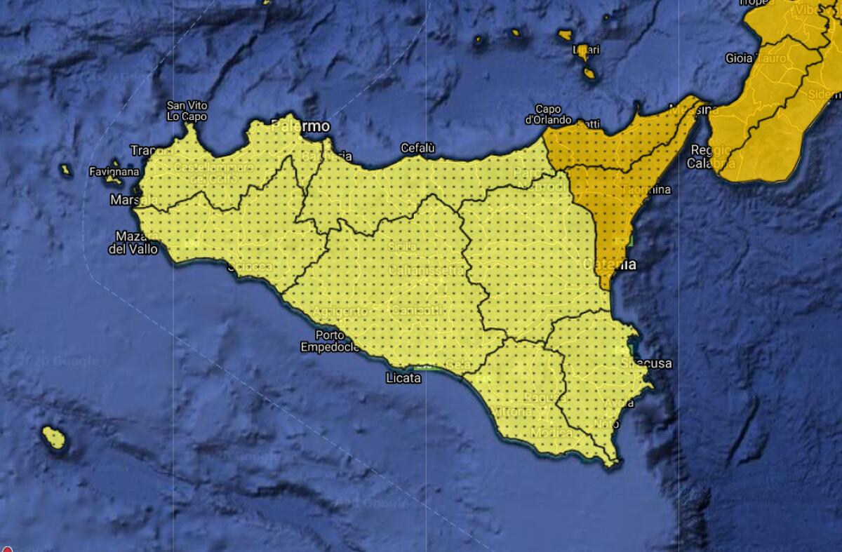 MALTEMPO, TEMPORALI E PIOGGIA E  IN SICILIA: ALLERTA GIALLA PER DOMANI, ARANCIONE NEL MESSINESE - 
