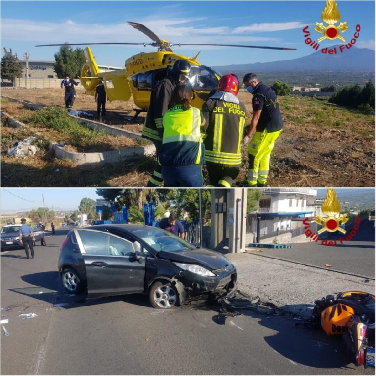GRAVE INCIDENTE QUESTA MATTINA A VALCORRENTE TRA UNA MOTO E UN'AUTO: CENTAURO IN PROGNOSI RISERVATA - 