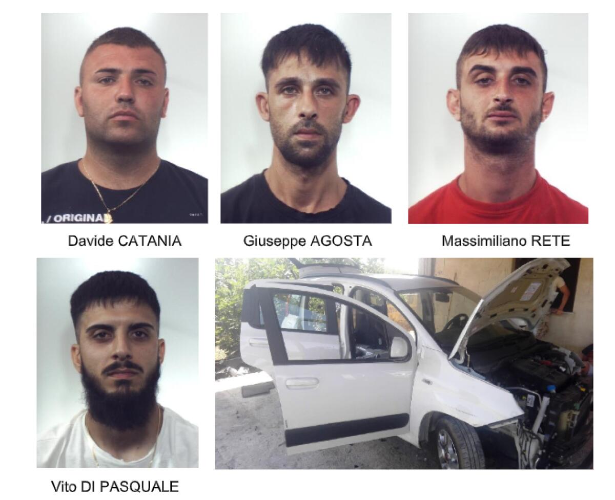 BELPASSO: ERANO SPECIALIZZATI NEL “CANNIBALIZZARE” LE AUTO PER ALIMENTARE IL MERCATO DEI RICAMBI: 4 ARRESTI ED UN MINORE DENUNCIATO - 