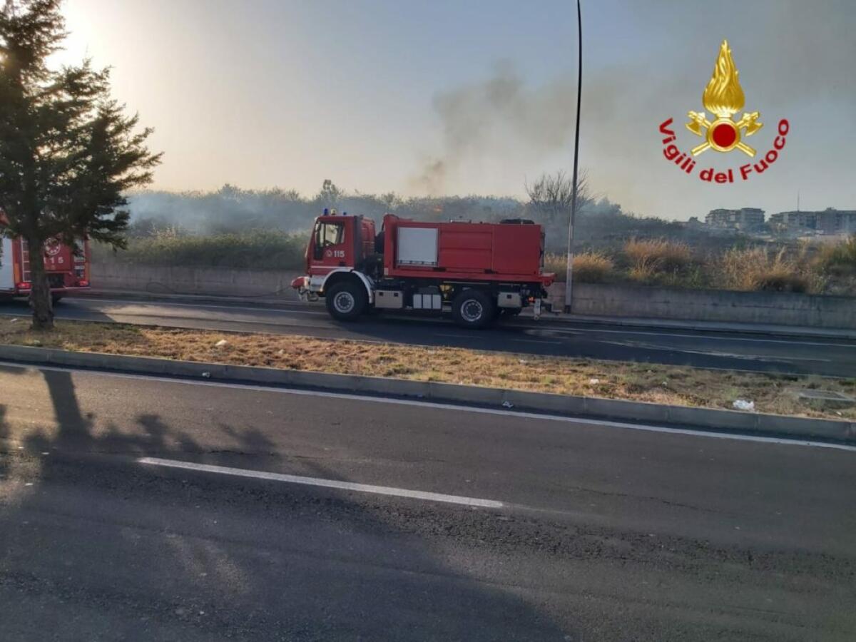 INCENDIO DI MACCHIA MEDITERRANEA A S. GIORGIO - 