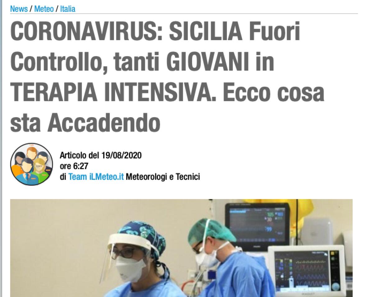 «IN SICILIA SITUAZIONE COVID FUORI CONTROLLO». E RAZZA QUERELA IL METEO.IT - 