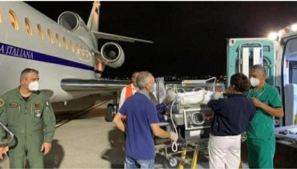 NEONATO DI 5 GIORNI IN PERICOLO DI VITA TRASFERITO DA CATANIA A GENOVA - 