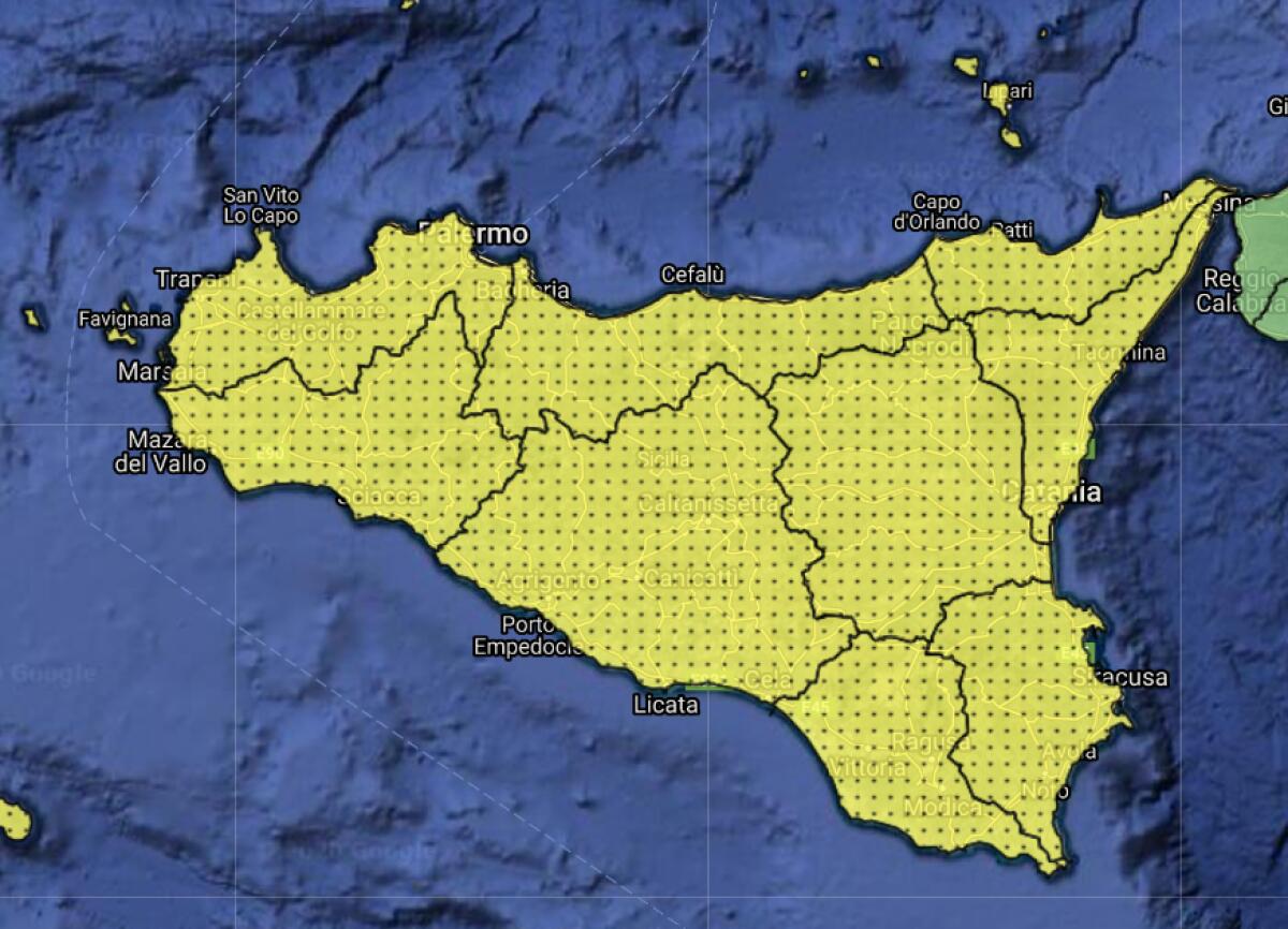 Maltempo: ancora piogge temporali e allerta gialla in Sicilia per la giornata di domani - 
