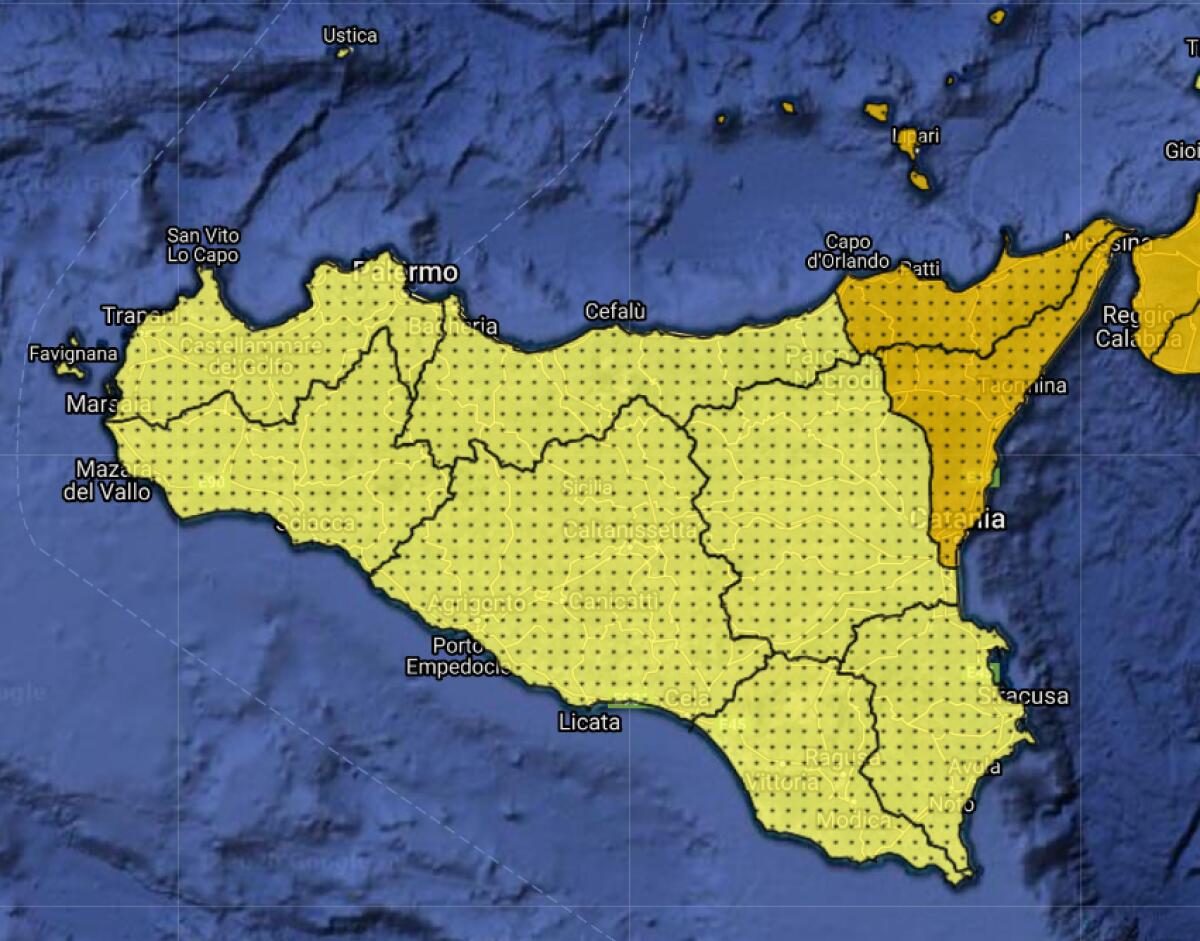 Meteo Sicilia, allerta arancione sulla Sicilia nord-orientale  e gialla per il resto dell'isola - 