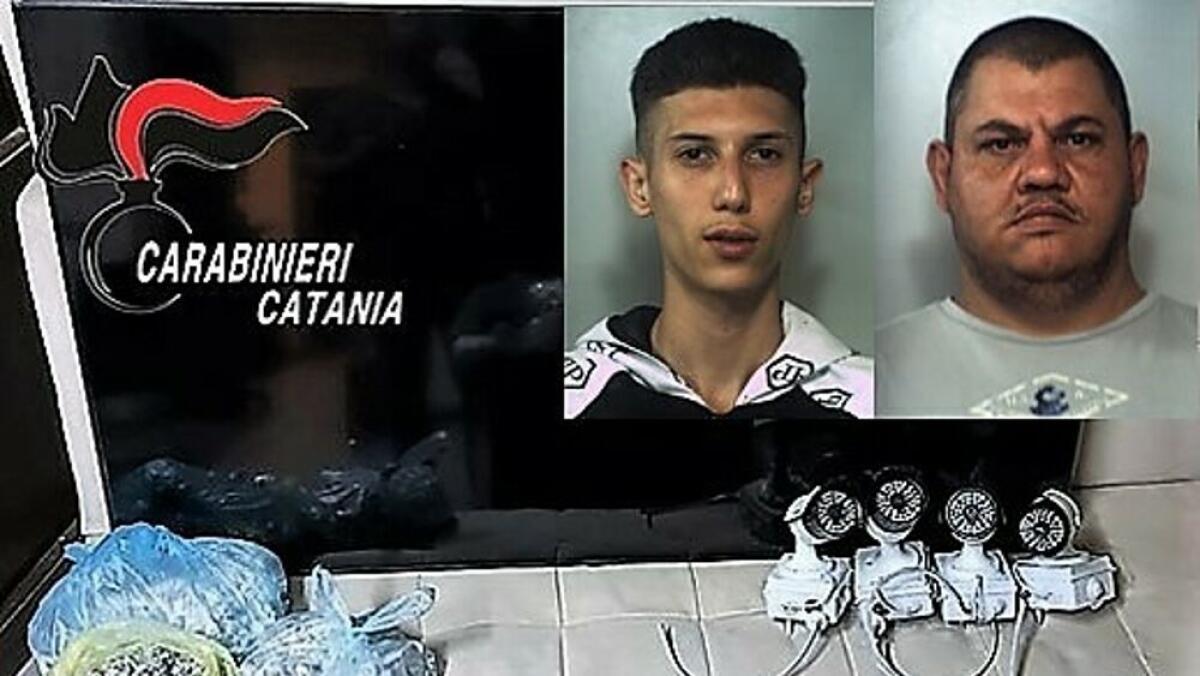 CATANIA. SCOPERTA CENTRALE DELLO SPACCIO PROTETTA DALLE TELECAMERE: SEQUESTRATI 2 KG DI MARIJUANA. DUE GLI ARRESTATI - 