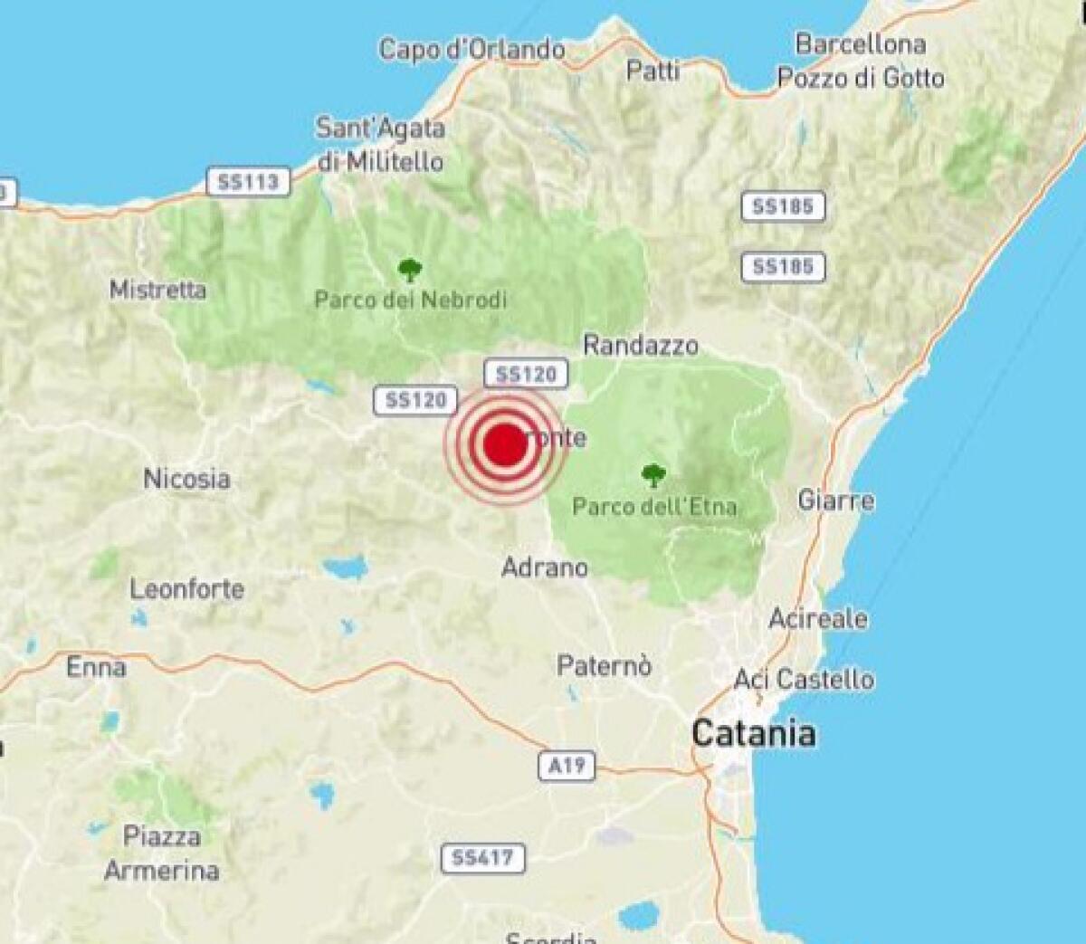 SCOSSA DI MAGNITUDO 3.1 A BRONTE QUESTA MATTINA - 