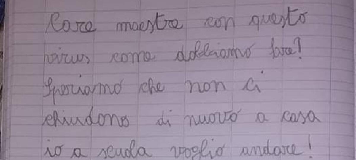 LETTERA DI UNA BAMBINA ALLA MAESTRA, MA ANCHE A TUTTI NOI - 