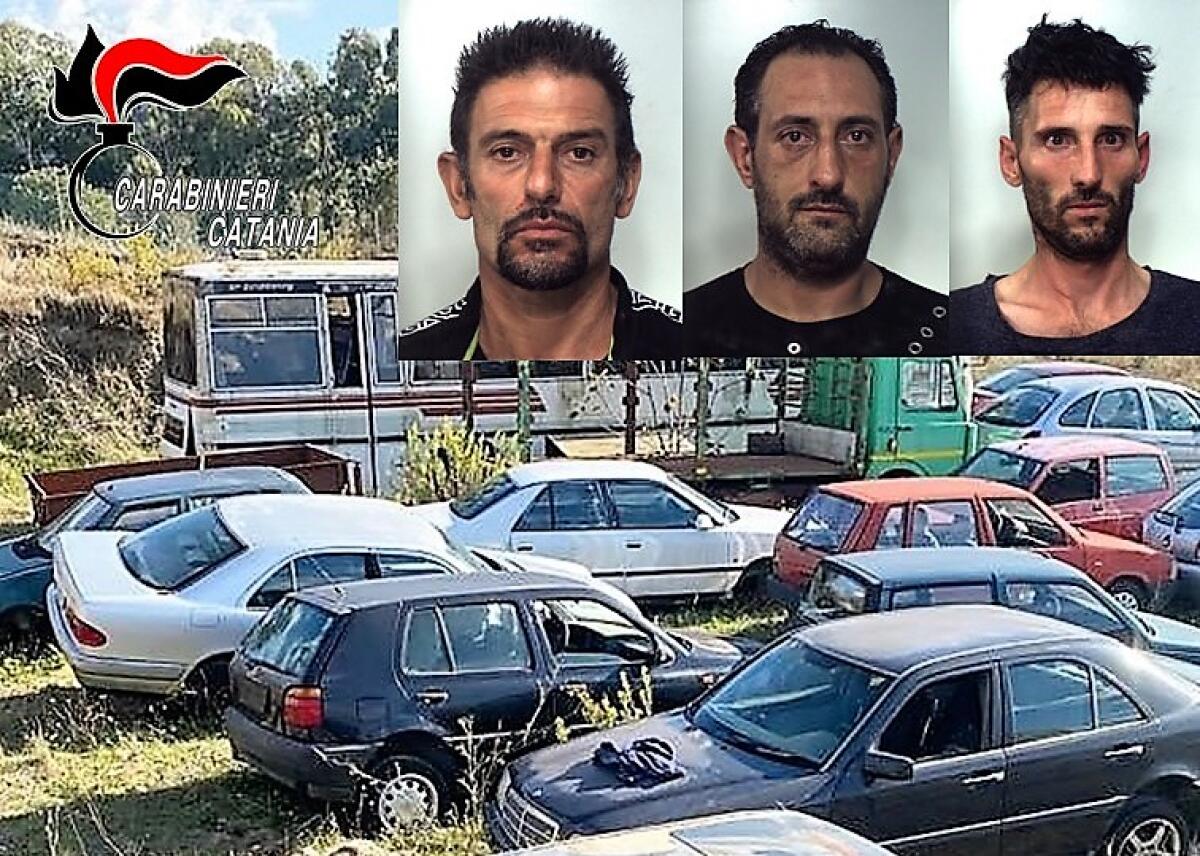 VIZZINI . STAVANO RAZZIANDO UN DEPOSITO D’AUTO: IN MANETTE  TRE PERSONE - 