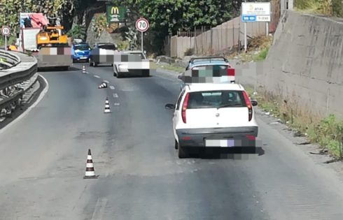 LAVORI SULLA SS121 IN DIREZIONE PATERNÒ, RALLENTAMENTI