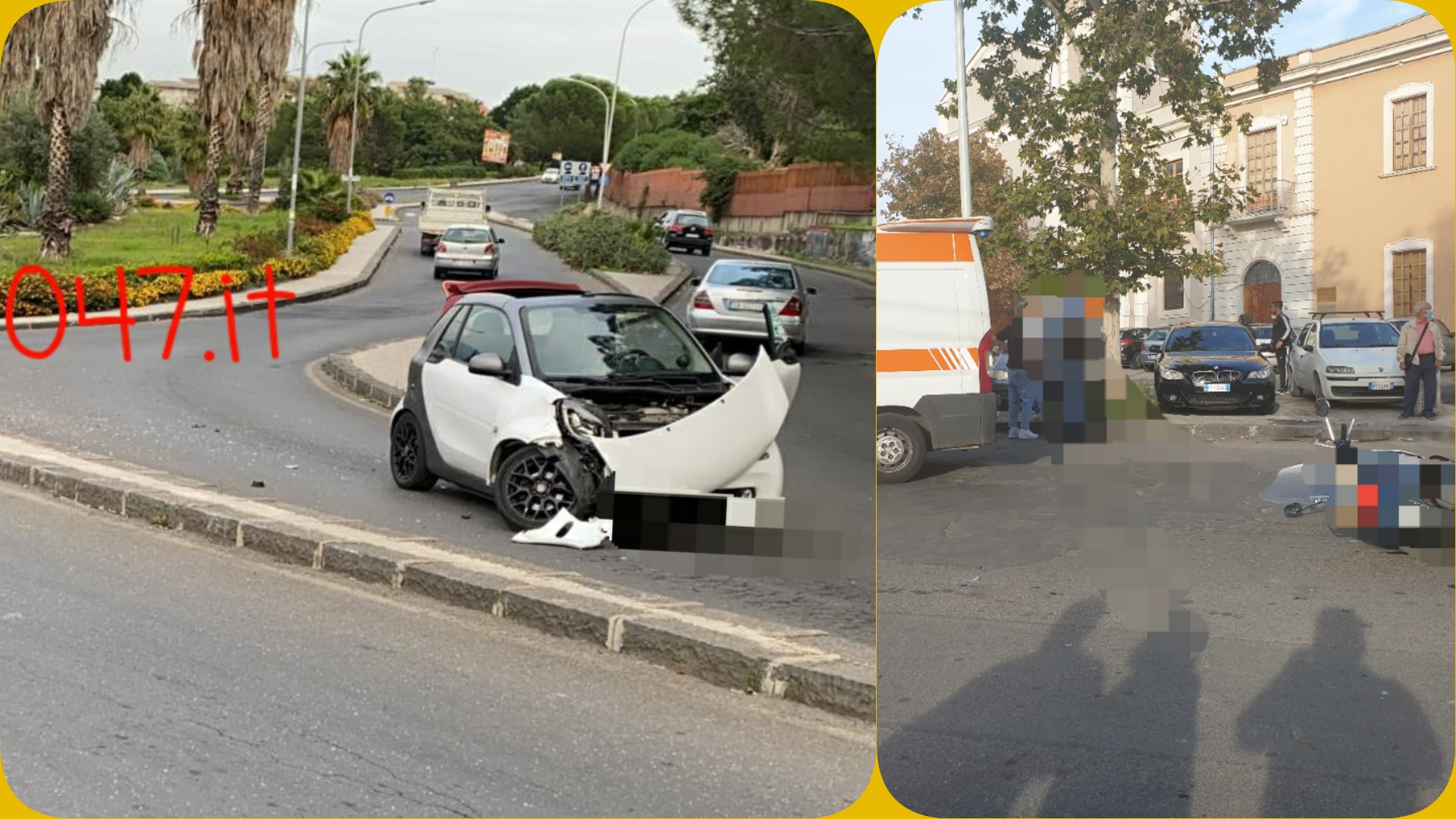 PATERNÒ: DUE INCIDENTI IN CITTÀ NELLA GIORNATA DI OGGI, FERITI