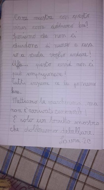 LETTERA DI UNA BAMBINA ALLA MAESTRA, MA ANCHE A TUTTI NOI