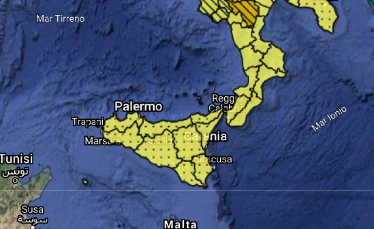 ARRIVA LA PIOGGIA. ALLERTA METEO GIALLA IN SICILIA - 