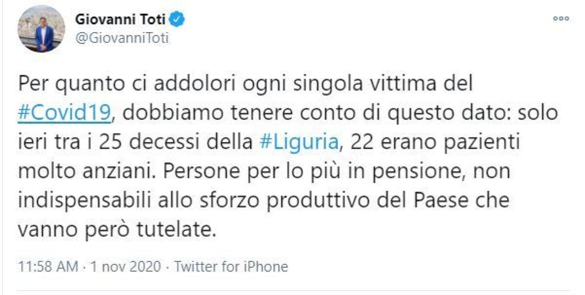 BUFERA SUL TWEET DI TOTI: “MUOIONO ANZIANI, NON SONO INDISPENSABILI” - 