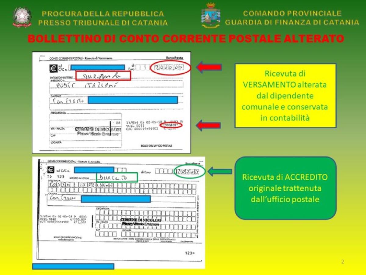INCASSAVA I SOLDI DEL COMUNE A NICOLOSI, SEQUESTRATI 61.000 EURO A DIPENDENTE - 