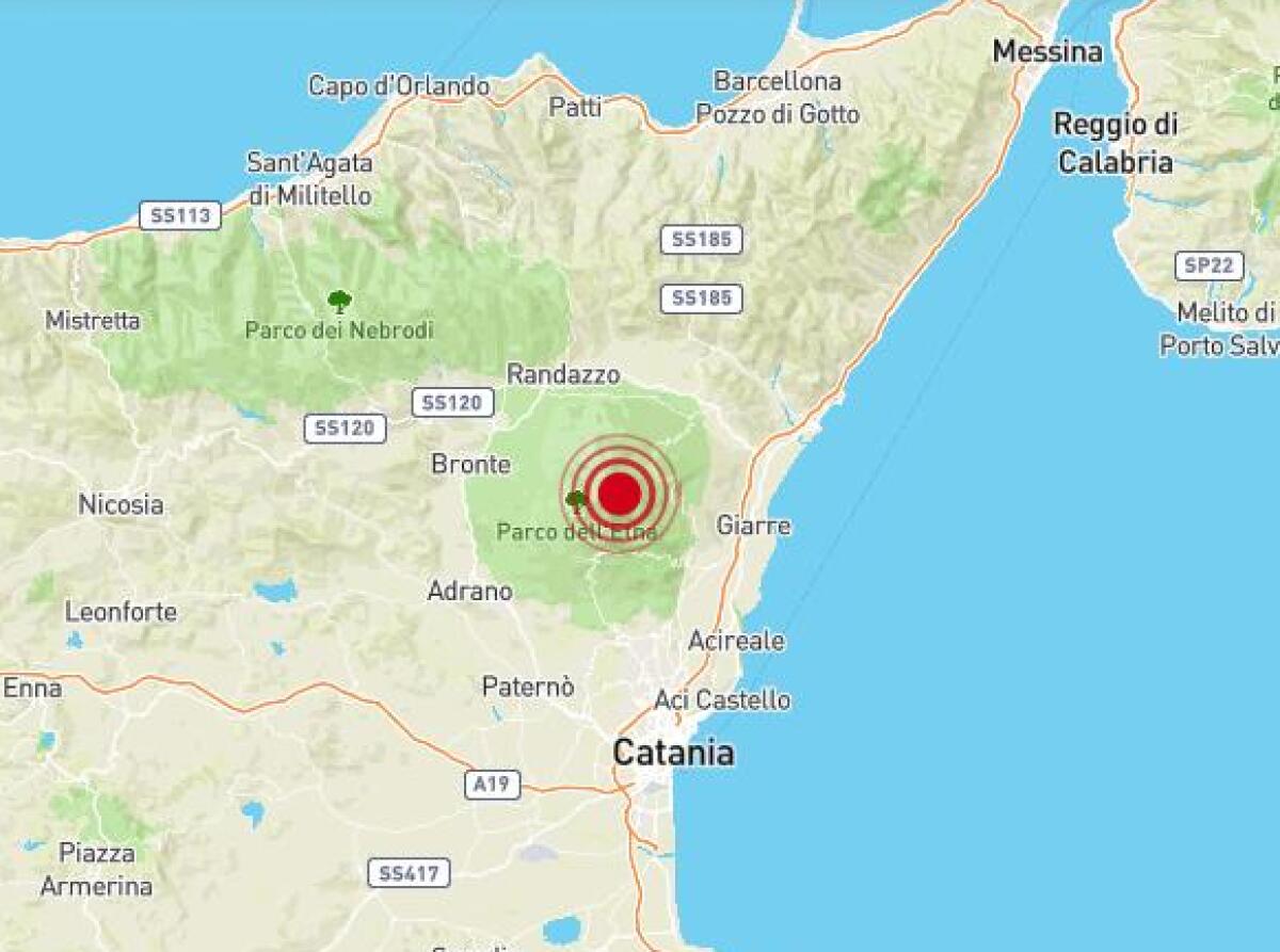 SCOSSA DI TERREMOTO CON EPICENTRO MILO DI MAGNITUDO 3.1 - 