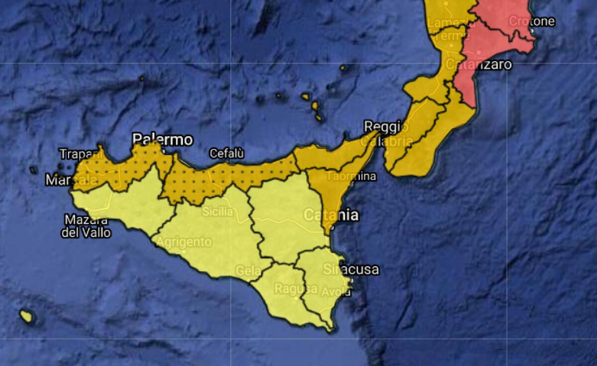 FORTE MALTEMPO IN SICILIA: ALLERTA GIALLA E ARANCIONE DA STASERA - 