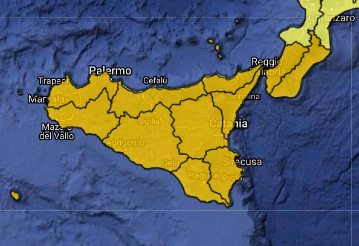 METEO: ALLERTA ARANCIONE DOMANI SU TUTTA LA SICILIA - 