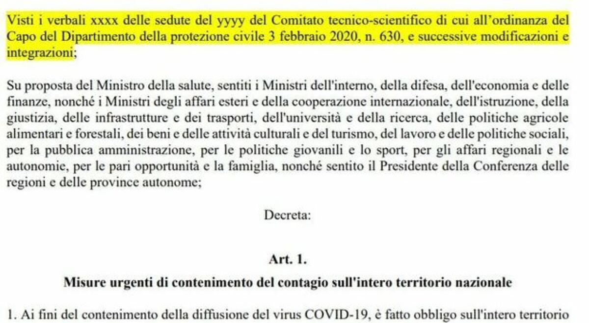 BOZZA NUOVO DPCM, IL 'COPRIFUOCO' SCATTERÀ ALLE 22, DIDATTICA IN PRESENZA PER INFANZIA E PRIMARIA NELLE ZONE ROSSE. SCARICA BOZZA [PDF] - 